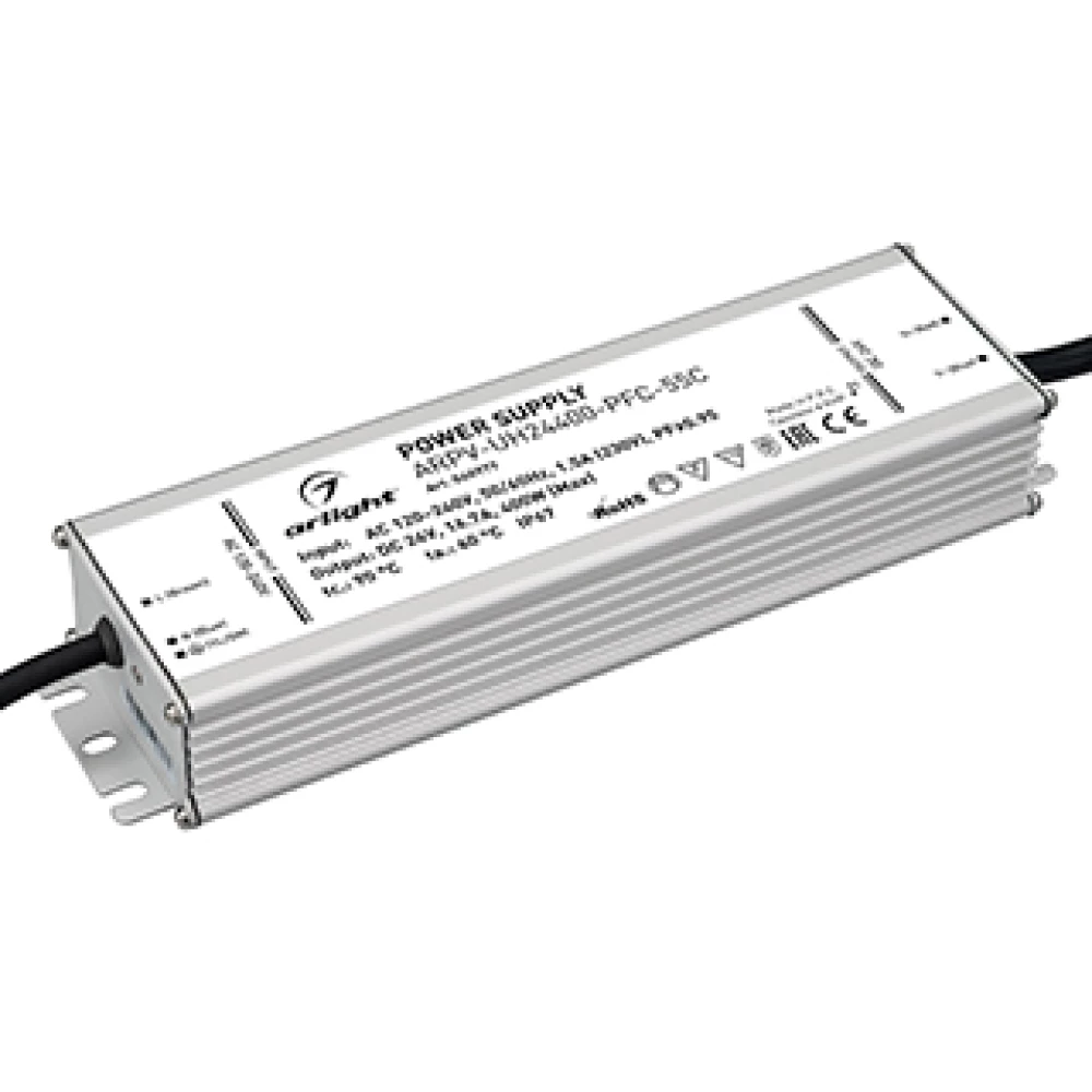 Блок питания ARPV-UH24400-PFC-55C (24V, 16.7A, 400W) (Arlight, IP67 Металл, 5 лет) 040977 - Viokon.com