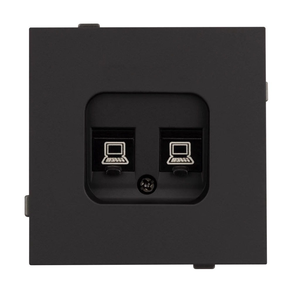 Механизм компьютерной розетки двойной SCT-TENDO-MPC2-SFPL-BK (RJ-45, CAT6) (Arlight, Матовый черный) 054595 - Viokon.com