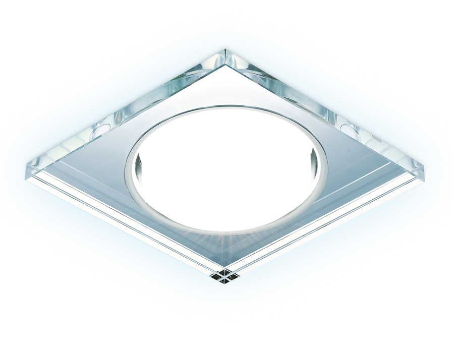 Встраиваемый точечный светильник GX53 с LED подсветкой G215 CL/CH/CLD хром/прозрачный GX53+3W(LED COLD) - Viokon.com