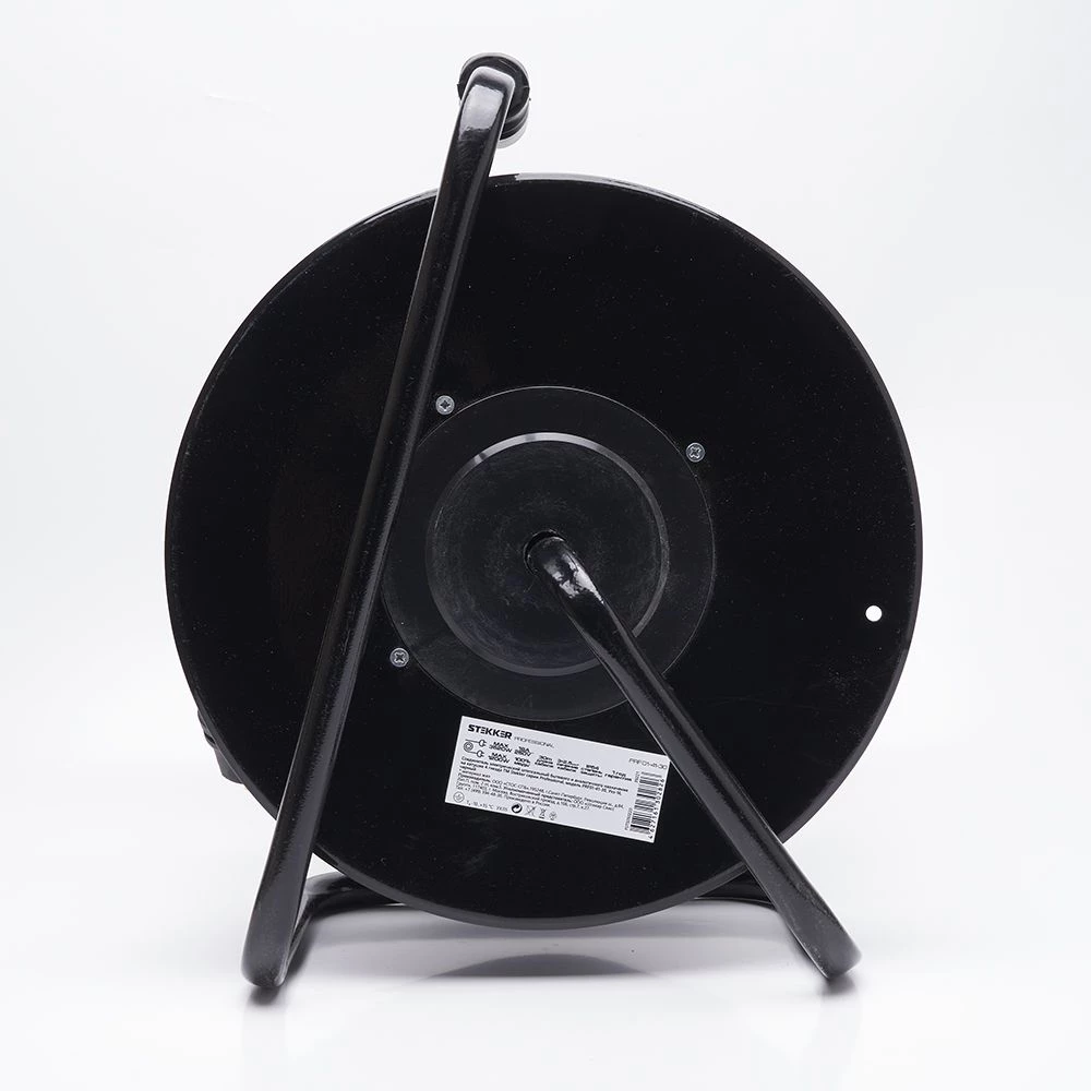 Удлинитель на металлической катушке Stekker PRF01-41-30, 30м, 4 гнезда с/з, 3*2,5, черный, серия Professional (УХз-16) (39221) - Viokon.com