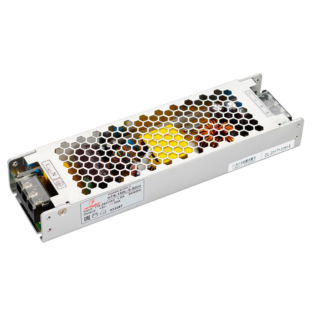 Блок питания HTS-150L-5-Slim (5V, 30A, 150W) (Arlight, IP20 Сетка, 3 года) 023287 - Viokon.com