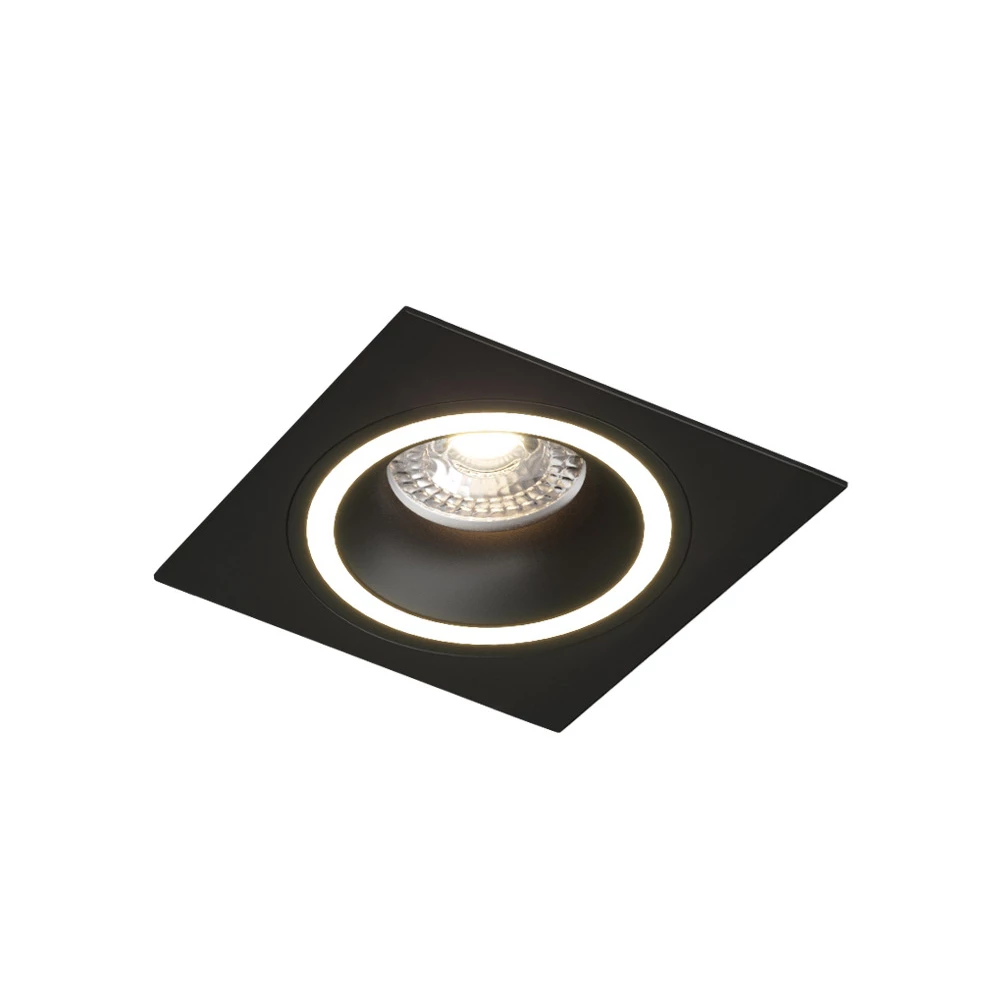 DK2061-BK Встраиваемый светильник IP 20 до 15 Вт GU10 LED черный алюминий - Viokon.com