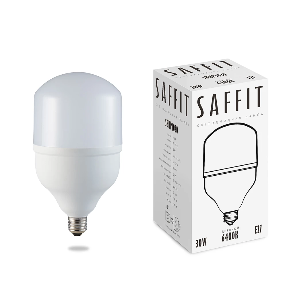 Лампа светодиодная SAFFIT SBHP1030 E27 30W 230V 6400K (55091) - Viokon.com