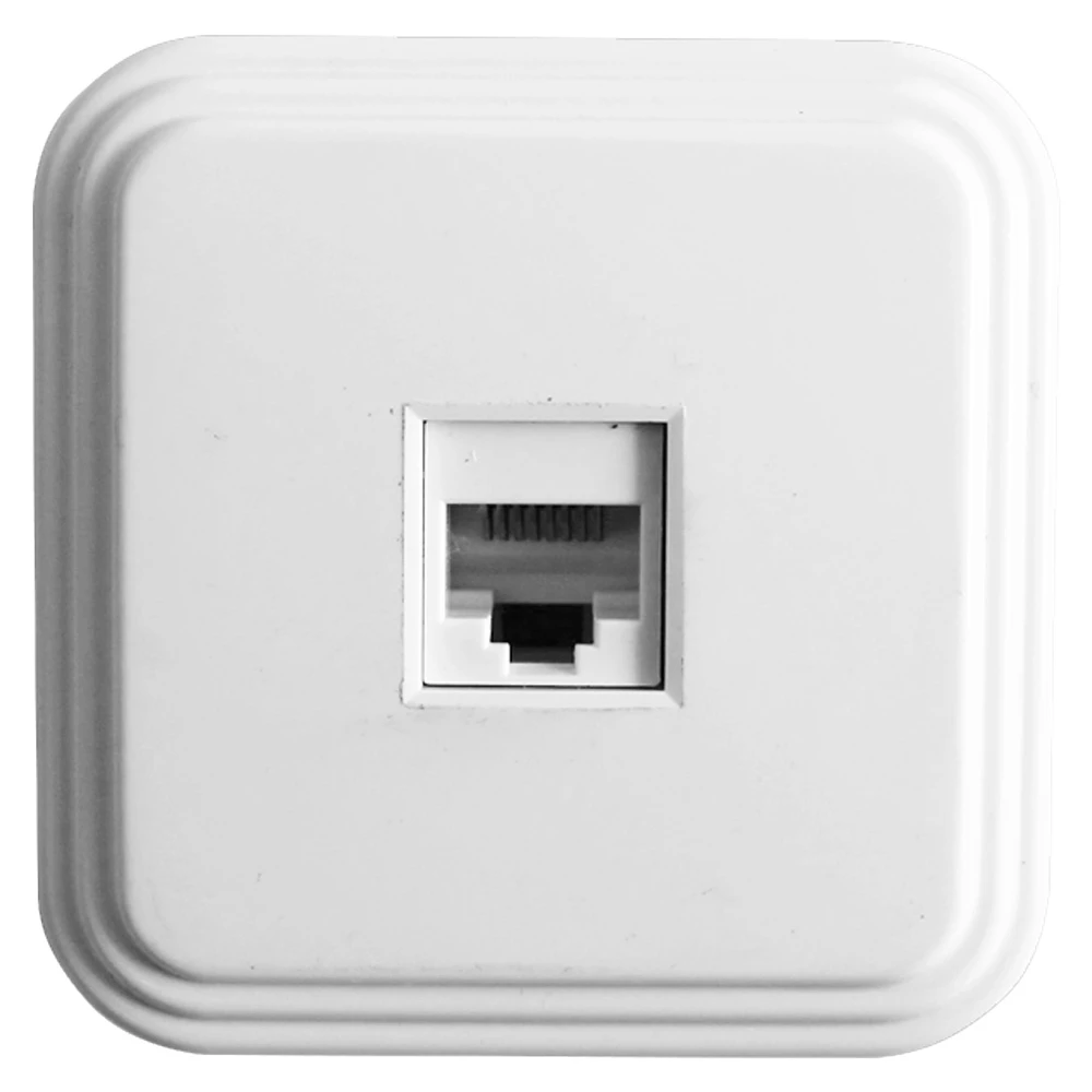 Розетка компьютерная 1-местная STEKKER, PST00-21-20 (РК8-01), RJ-45, IP20, белый (39706) - Viokon.com