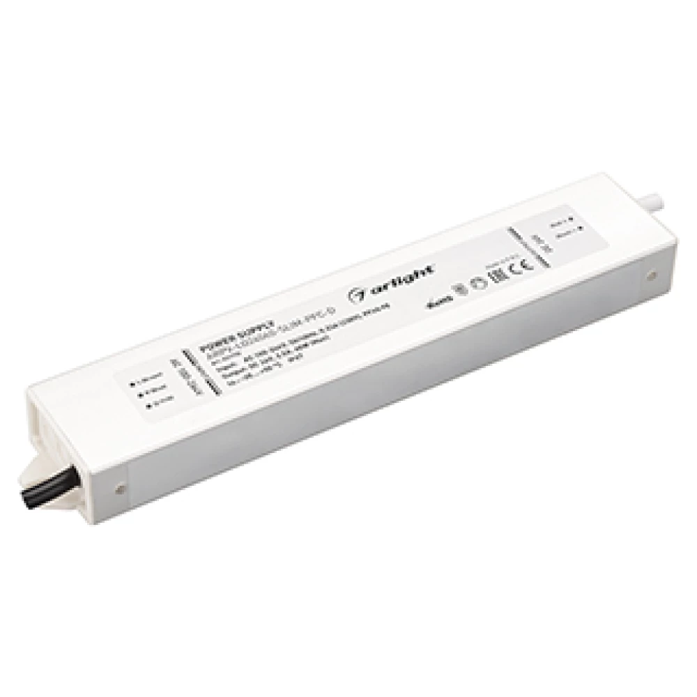 Блок питания ARPV-LG24060-SLIM-PFC-D (24V, 2.5A, 60W) (Arlight, IP67 Металл, 5 лет) 031720 - Viokon.com