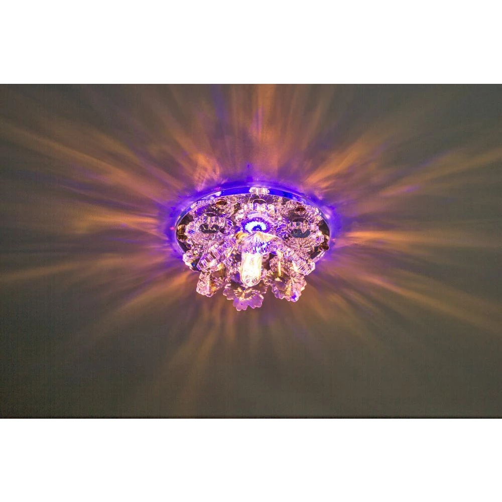 Светильник встраиваемый с разноцветной LED подсветкой Feron 1540 JCD9 прозрачный (27872) - Viokon.com