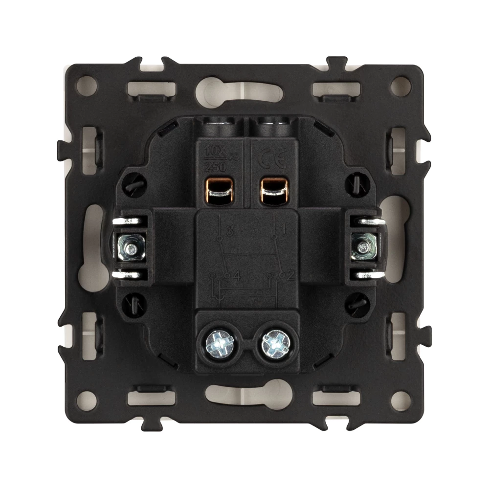 Механизм выключателя одноклавишный перекрёстный SWT-NOBE-MKX1-SFPL-WH (230V, 10A) (Arlight, Белый кварц) 054234 - Viokon.com