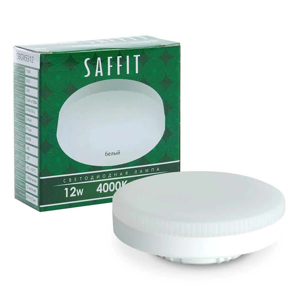 Лампа светодиодная SAFFIT SBGX5312 GX53 12W 230V 4000K (55189) - Viokon.com