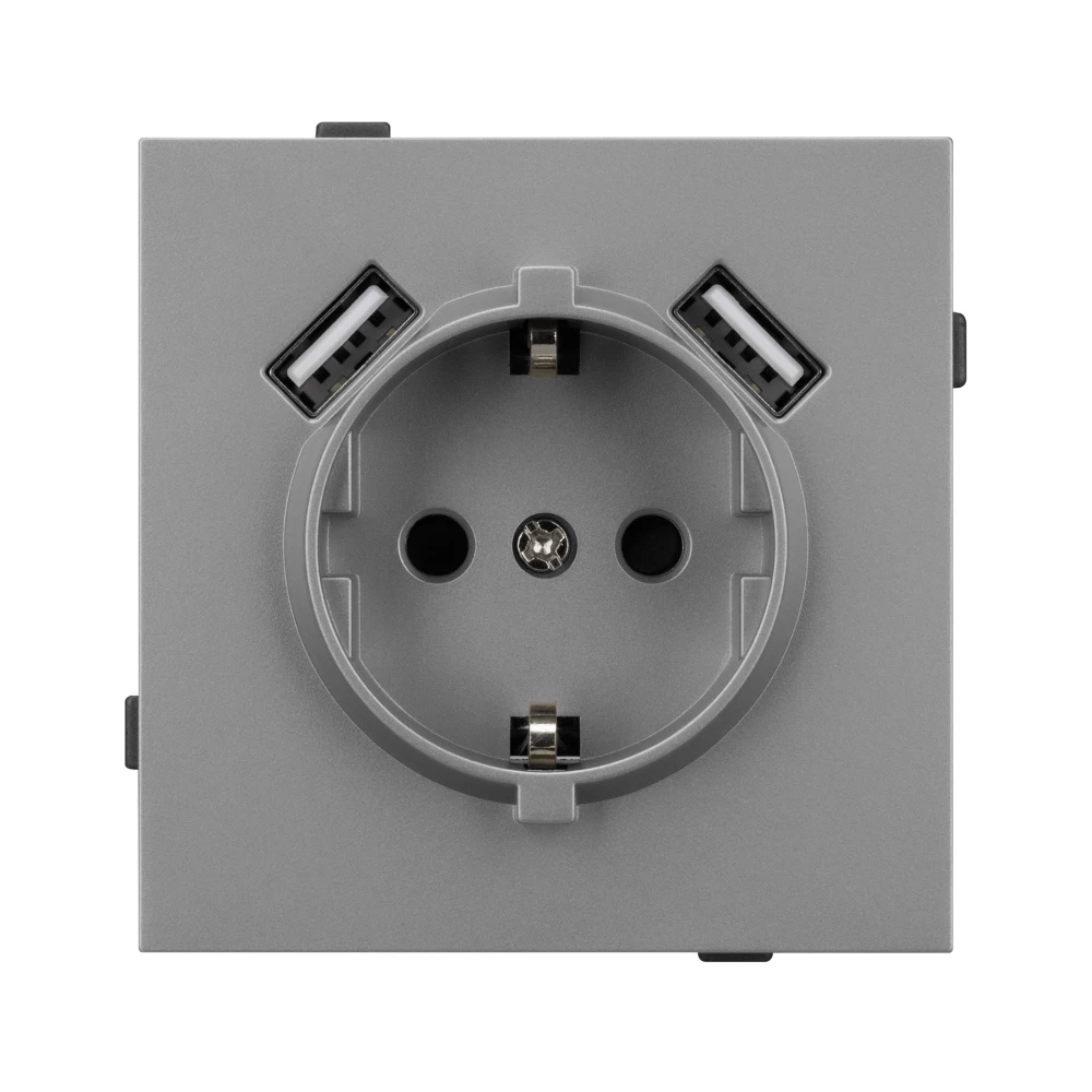 Механизм розетки с USB зарядкой SCT-TENDO-MUAA-PL-GR (230V, 16A) (Arlight, Графитовый) 054084 - Viokon.com