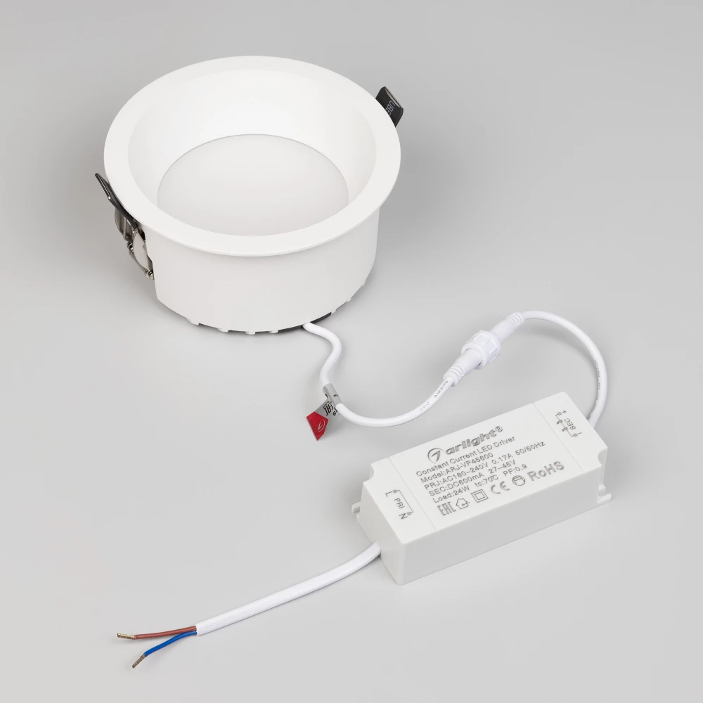 Светильник MS-DROP-BUILT-R137-24W Warm3000 (WH, 90 deg, 230V) (Arlight, IP54 Металл, 5 лет) 041463 - Viokon.com