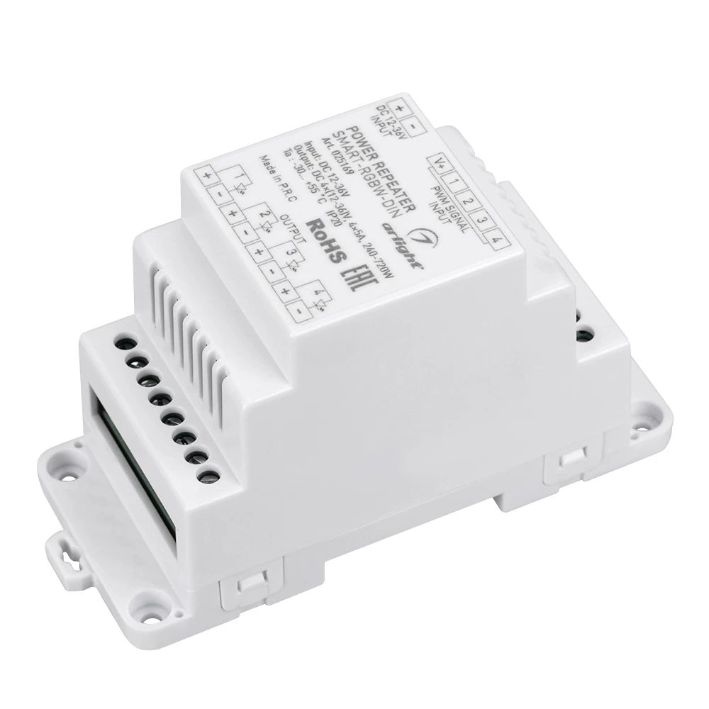 Усилитель SMART-RGBW-DIN (12-36V, 4x5A) (Arlight, IP20 Пластик, 5 лет) 025169 - Viokon.com