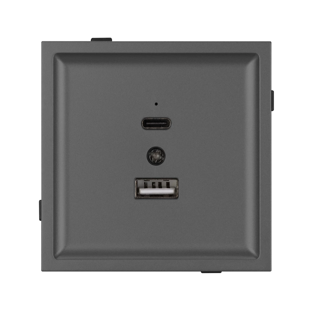 Механизм USB розетки SCT-TENDO-MUAC-SFPL-GR (5V, 3A, QC3) (Arlight, Матовый графитовый) 054538 - Viokon.com