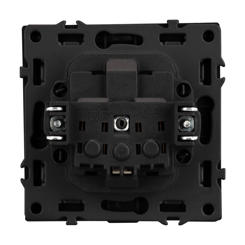 Механизм розетки влагозащищённый SCT-NOBE-MCP-SFPL-BK (230V, 16A) (Arlight, Черный оникс) 054281 - Viokon.com