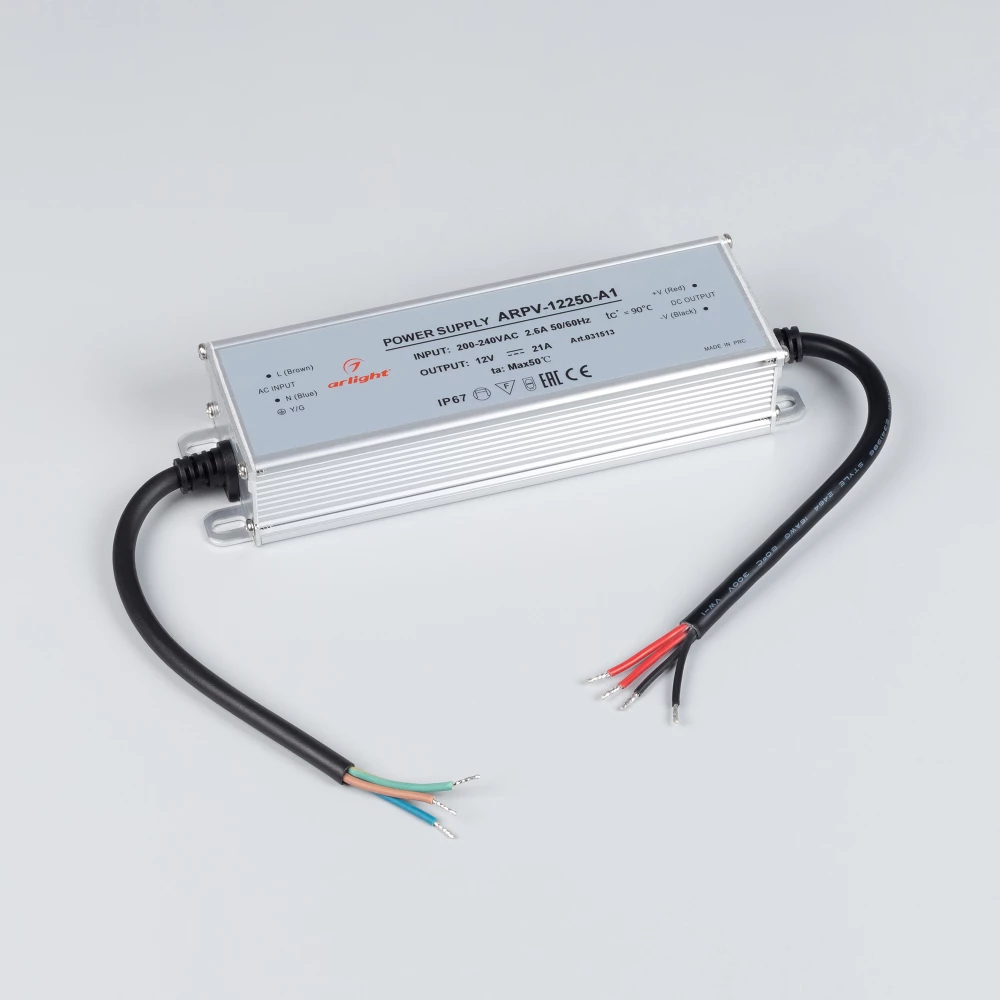 Блок питания ARPV-12250-A1 (12V, 21A, 252W) (Arlight, IP67 Металл, 3 года) 031513 - Viokon.com