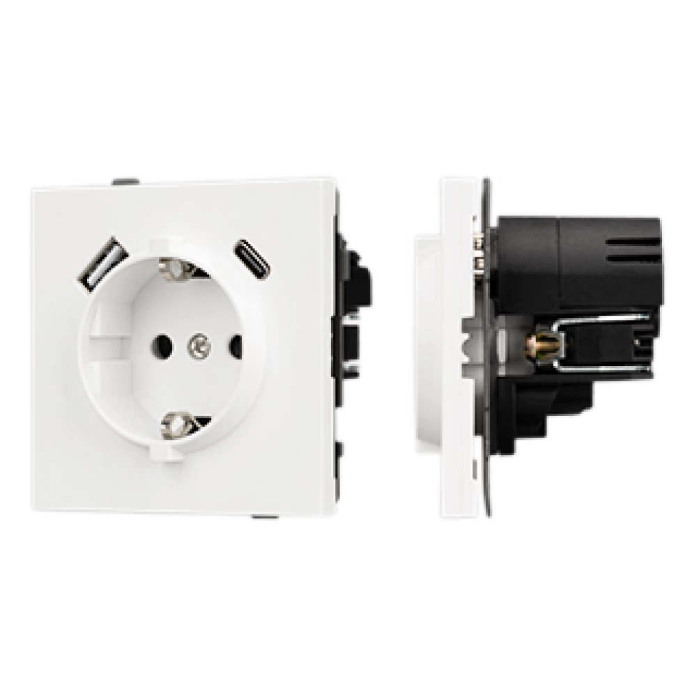 Механизм розетки с USB зарядкой SCT-TENDO-MUAC-SFPL-WH (230V, 16A) (Arlight, Матовый белый) 054610 - Viokon.com