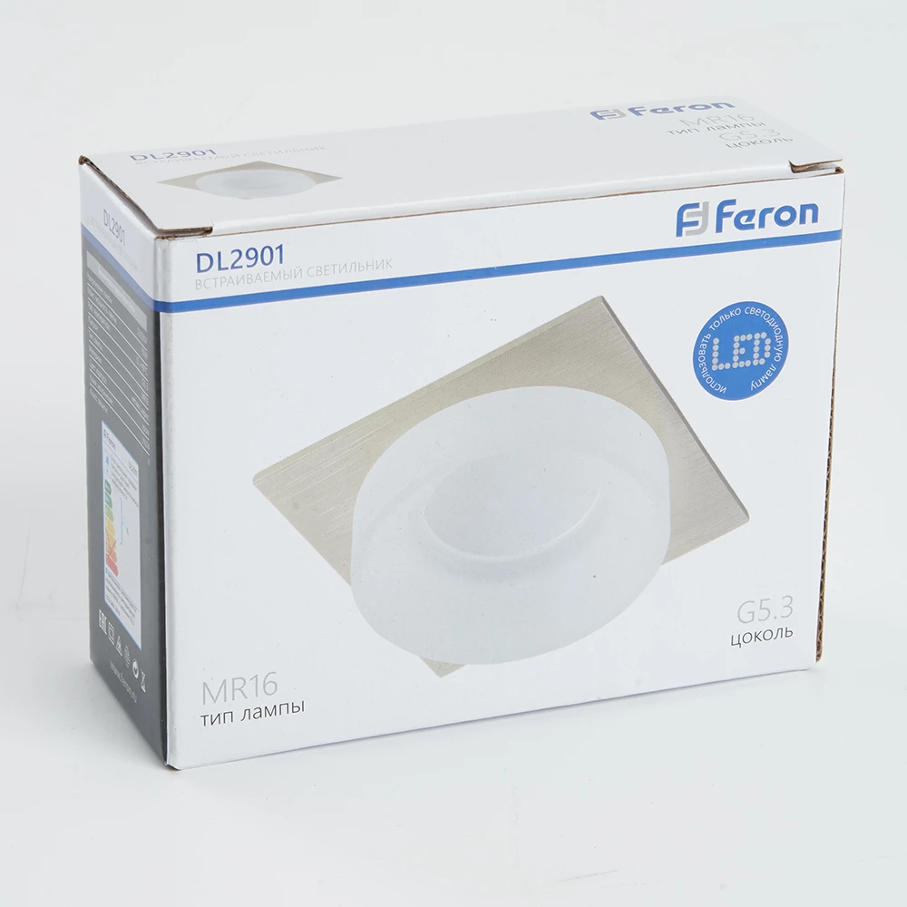 Светильник встраиваемый Feron DL2901 потолочный MR16 G5.3 хром (41140) - Viokon.com
