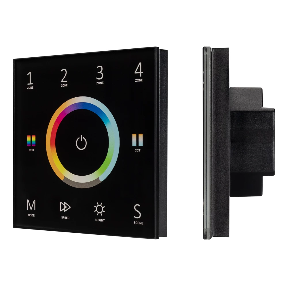 Панель Sens SMART-P67-MULTI Black (230V, 4 зоны, 2.4G) (Arlight, IP20 Пластик, 5 лет) 028322 - Viokon.com