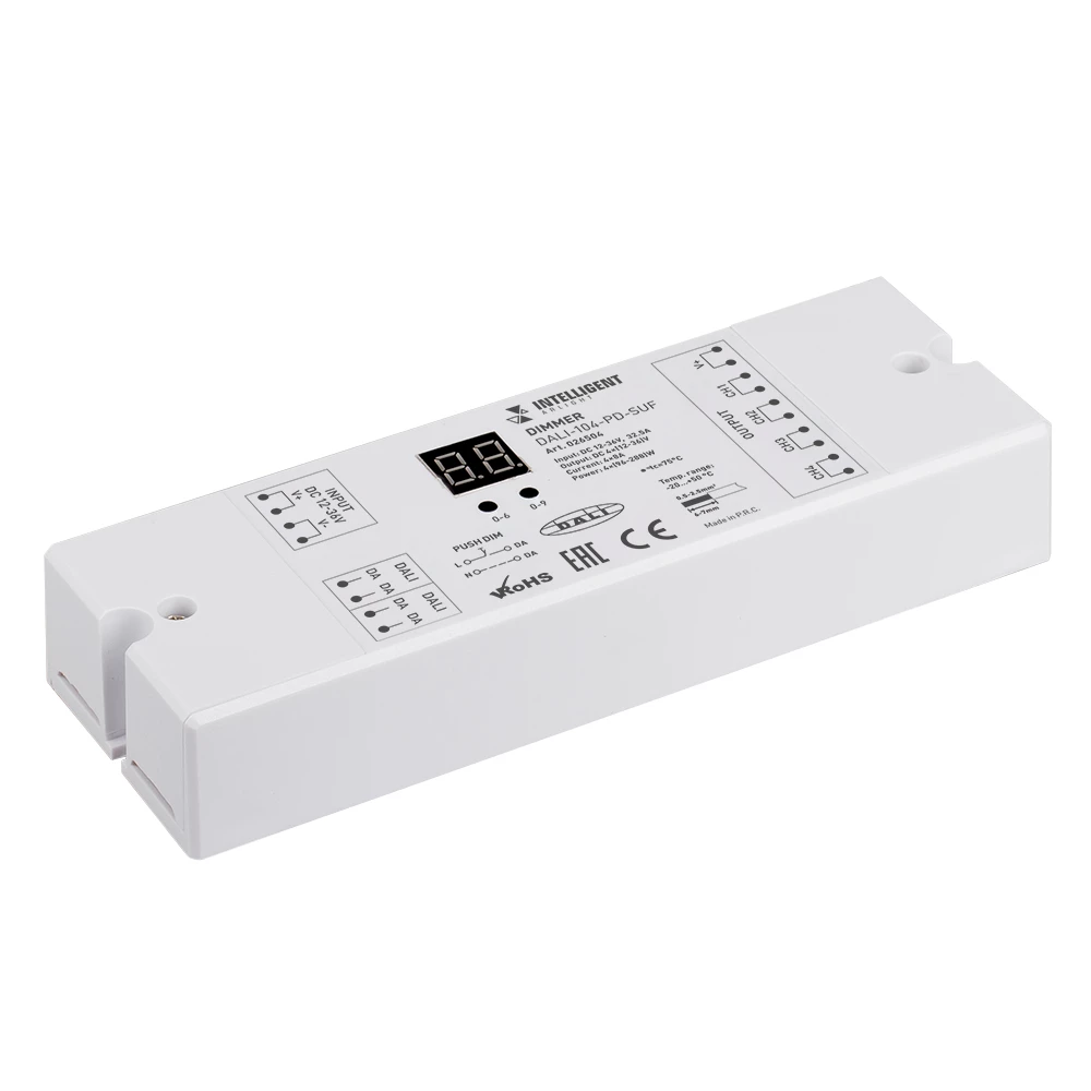 INTELLIGENT ARLIGHT Диммер DALI-104-PD-SUF (12-36V, 4х8А) (IARL, IP20 Пластик, 3 года) 026504 - Viokon.com