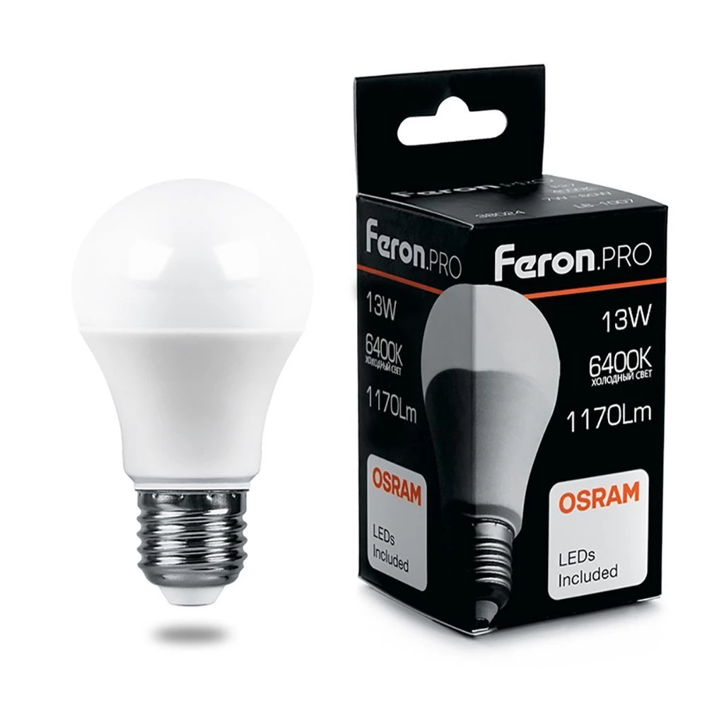 Лампа светодиодная Feron.PRO LB-1013 Шар E27 13W 175-265V 6400K (38034) - Viokon.com
