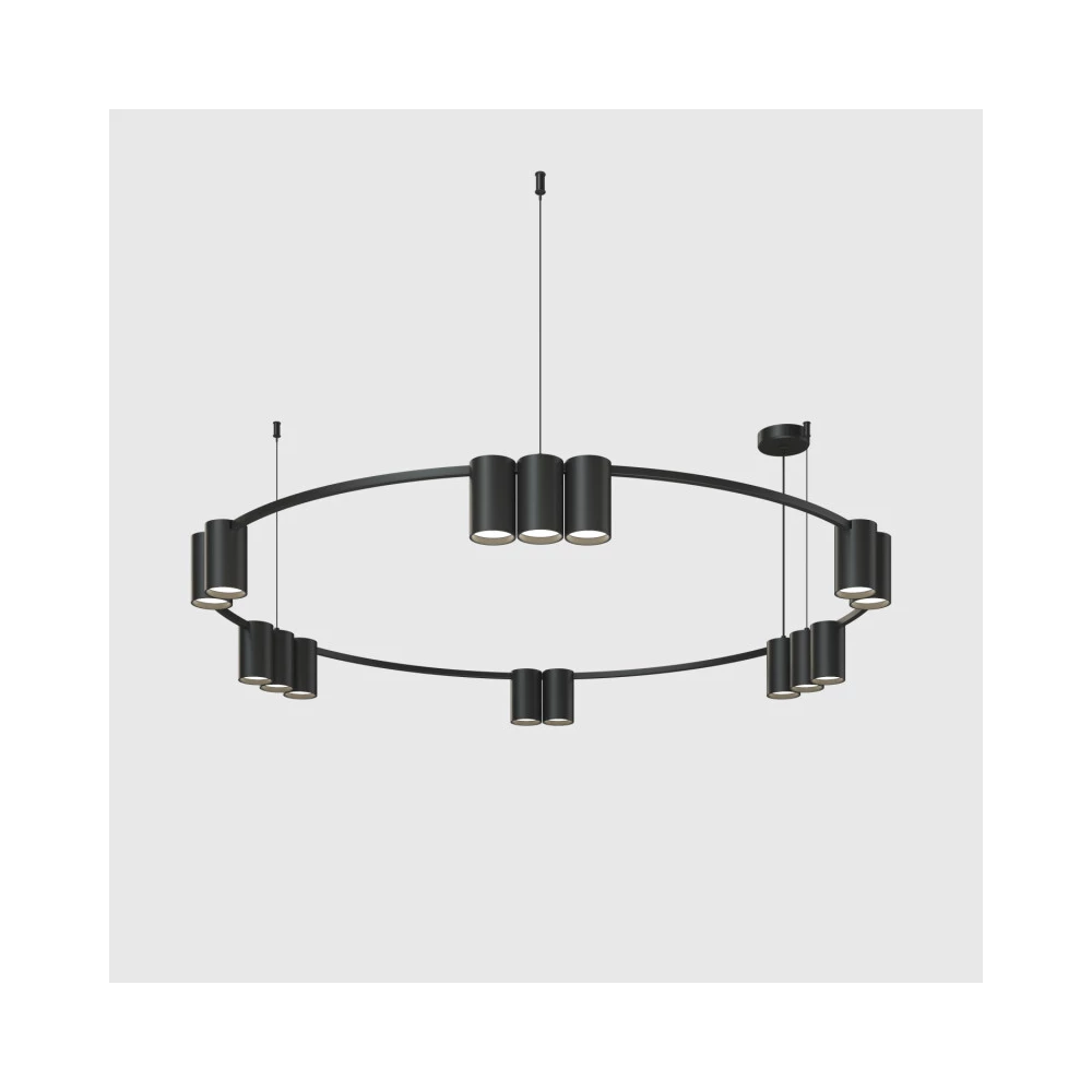 DK4067-BK Подвесной светильник ORBIT IP20 15xGU10 LED до 15 Вт черный матовый алюминий - Viokon.com
