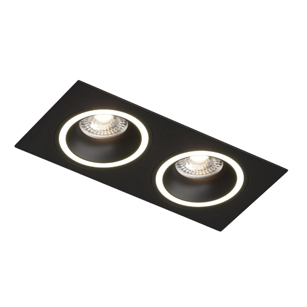 DK2062-BK Встраиваемый светильник IP 20 до 15 Вт GU10 LED черный алюминий - Viokon.com