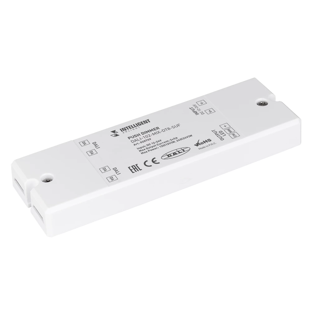 INTELLIGENT ARLIGHT Диммер DALI-102-MIX-DT8-SUF (12-24V, 2х5А) (IARL, IP20 Пластик, 3 года) 028709 - Viokon.com