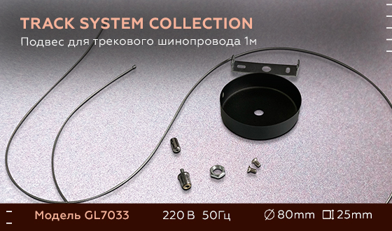 Подвес для трекового шинопровода 1м GL7033 BK черный подвес для трекового шинопровода 1 м - Viokon.com