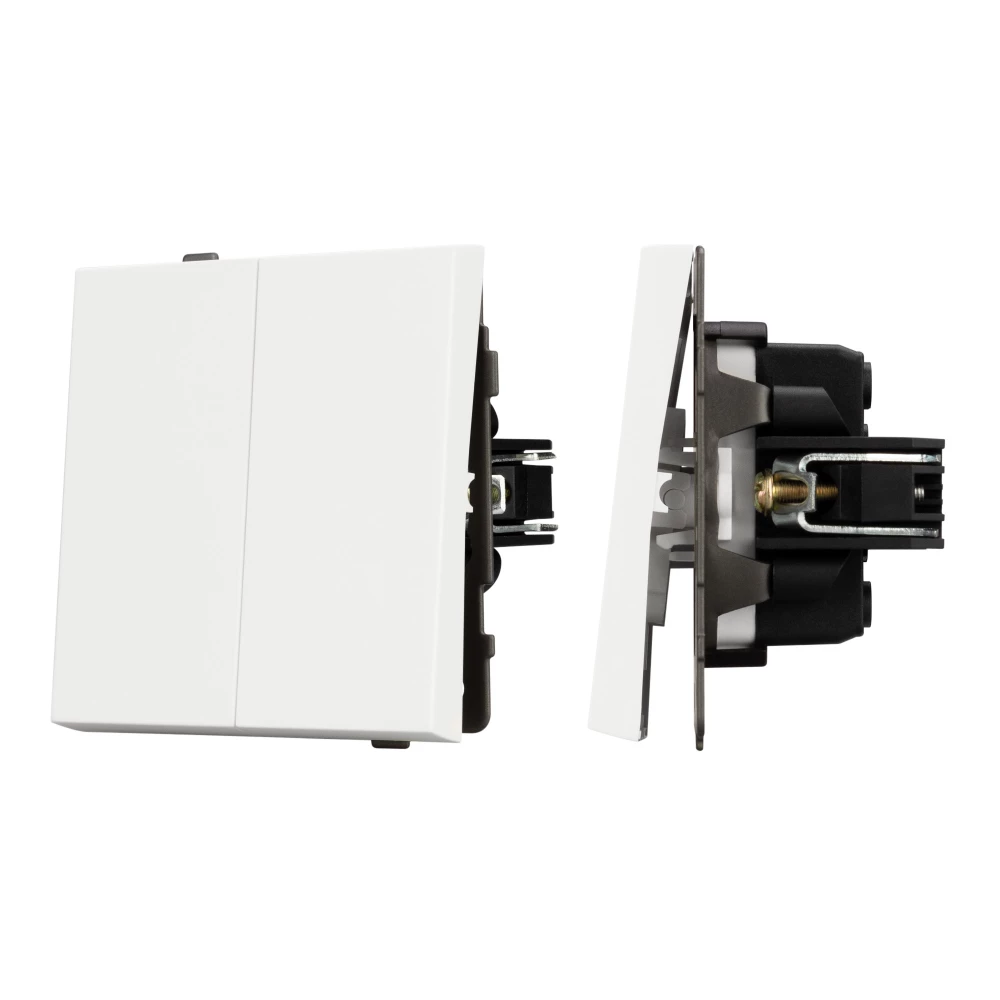 Механизм выключателя двухклавишный проходной SWT-TENDO-MKP2-SFPL-WH (230V, 10A) (Arlight, Матовый белый) 054556 - Viokon.com