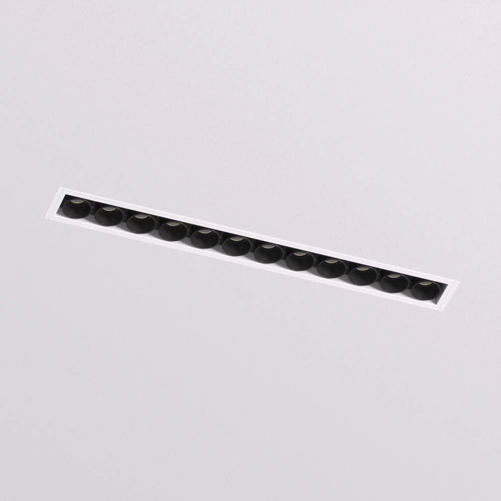 DK2532-WB Встраиваемый светильник SPACE со светодиодом под шпатлевку L240mm 220V 20W 38 4000К IP20 белыйчерный алюминий - Viokon.com