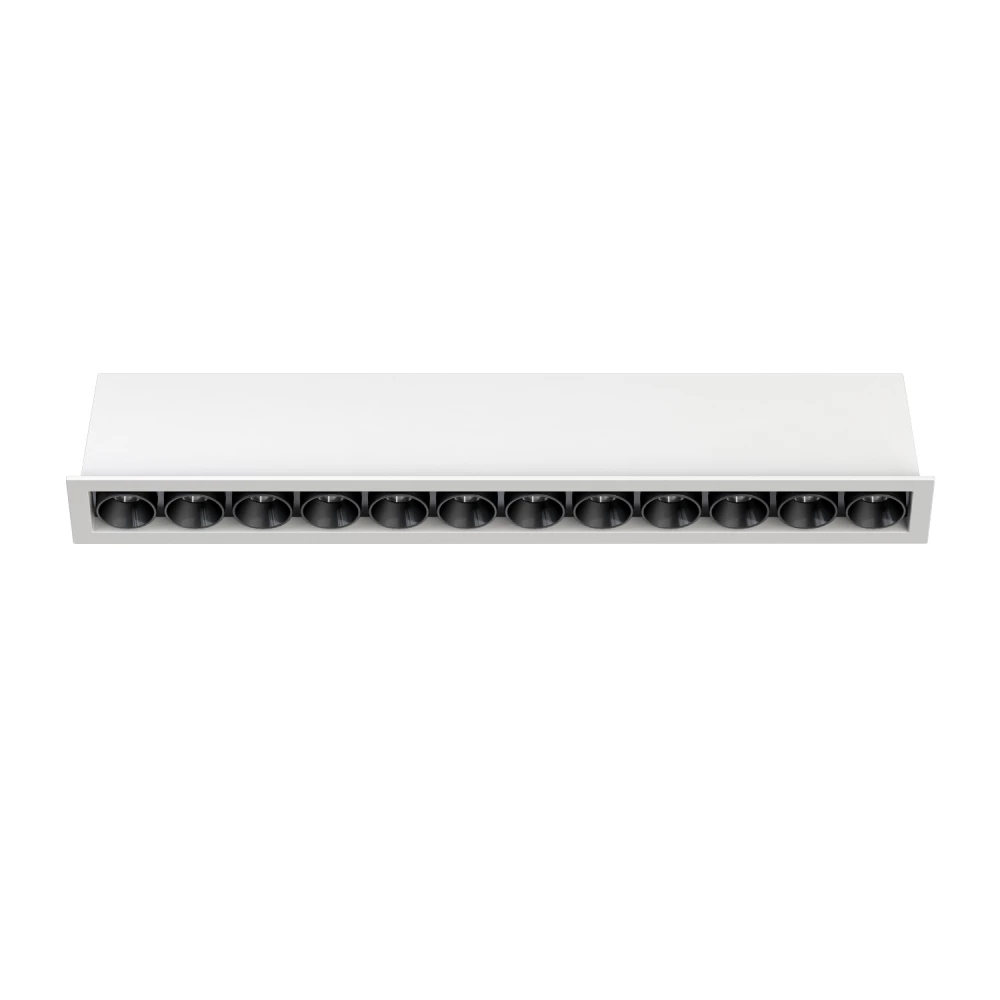 DK2515-WB Встраиваемый светильник SPACE со светодиодом L240mm 220V 20W 38 4000К IP20 белыйчерный алюминий - Viokon.com