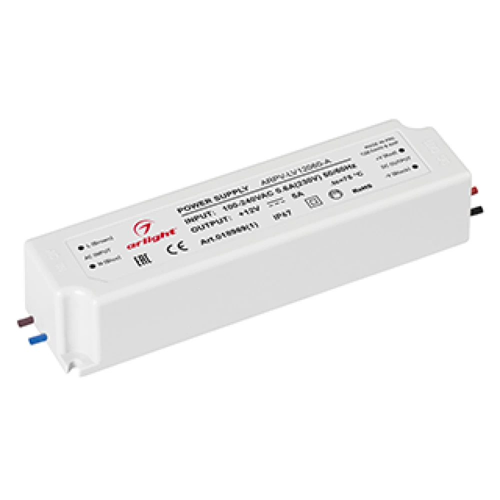 Блок питания ARPV-LV12060-A (12V, 5.0A, 60W) (Arlight, IP67 Пластик, 3 года) 018969(1) - Viokon.com