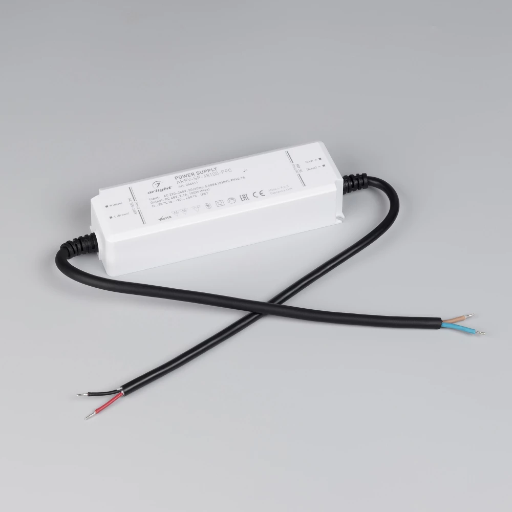 Блок питания ARPV-SP-48100-PFC (48V, 2.1A, 100W) (Arlight, IP67 Пластик, 5 лет) 046611 - Viokon.com