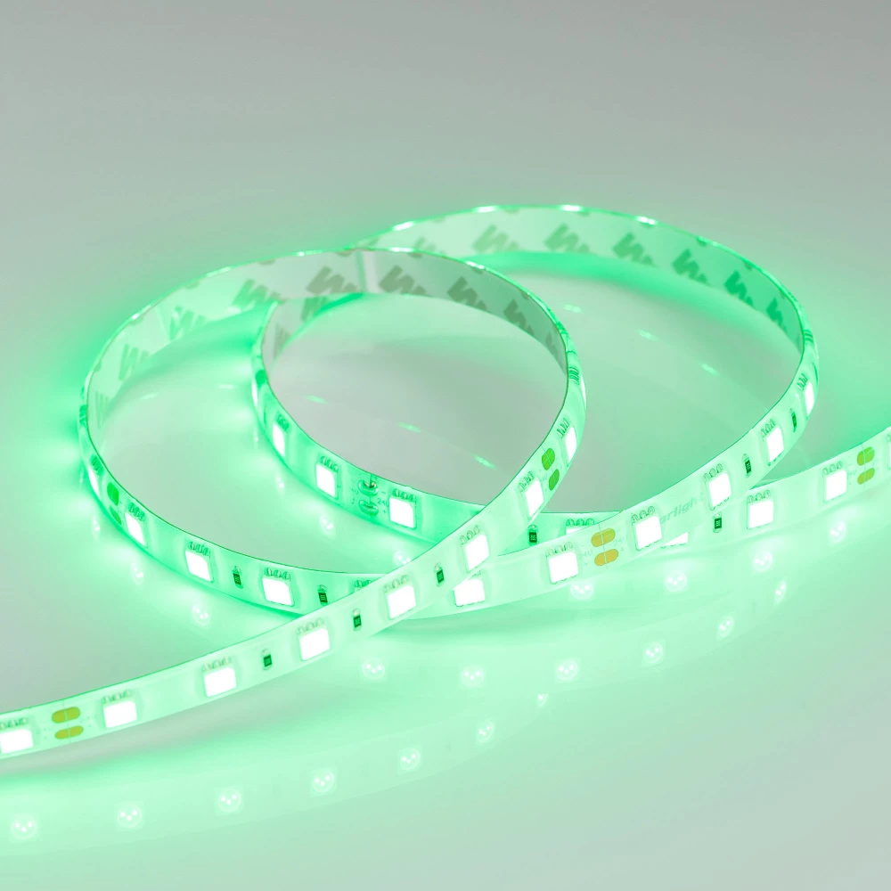 Лента RTW 2-5000SE 24V Green 2x (5060, 300 LED, LUX) (Arlight, 14.4 Вт/м, IP65) 016505 - Viokon.com