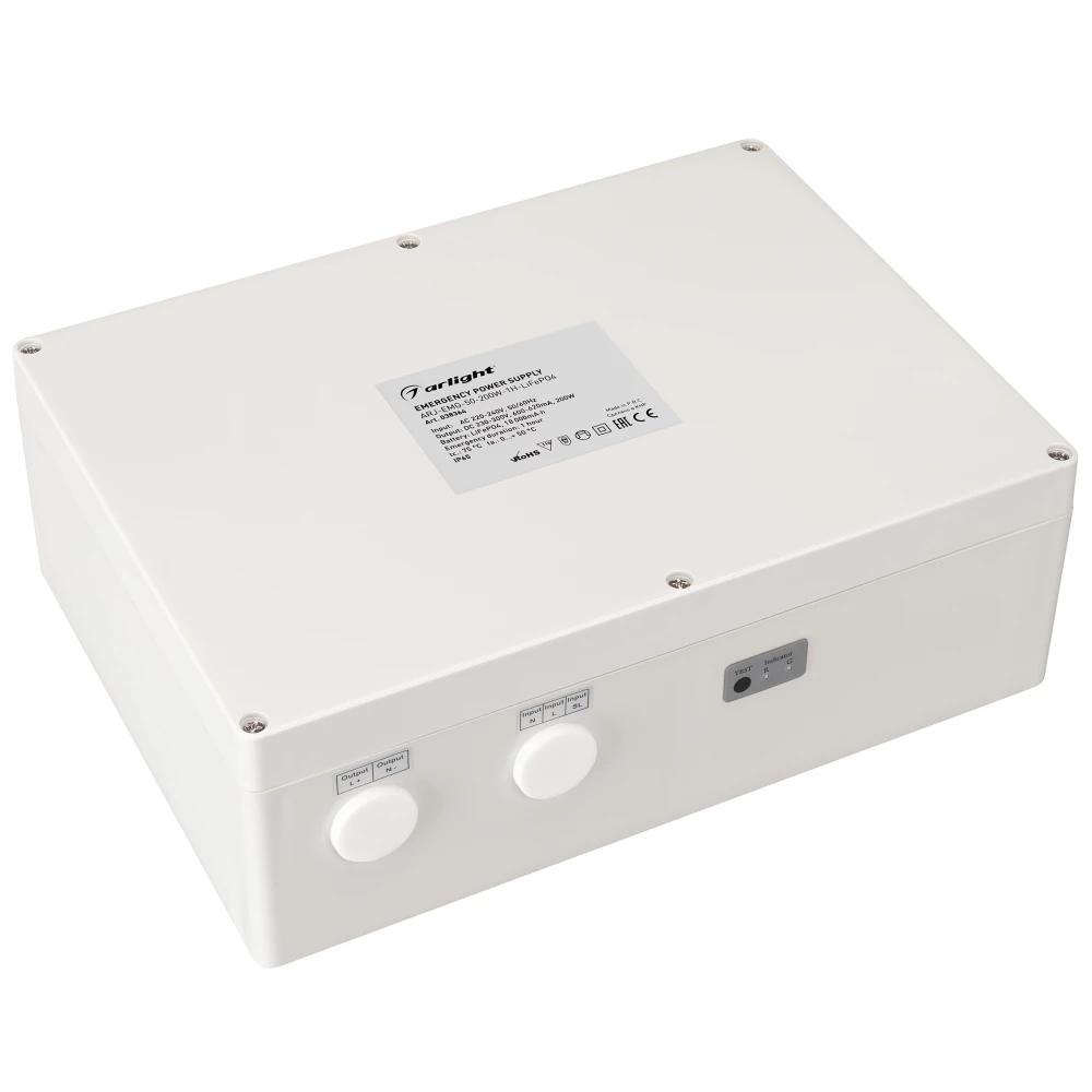 Блок аварийного питания ARJ-EMG-50-200W-1H-LiFePO4 (Arlight, IP65 Пластик, 3 года) 038364 - Viokon.com