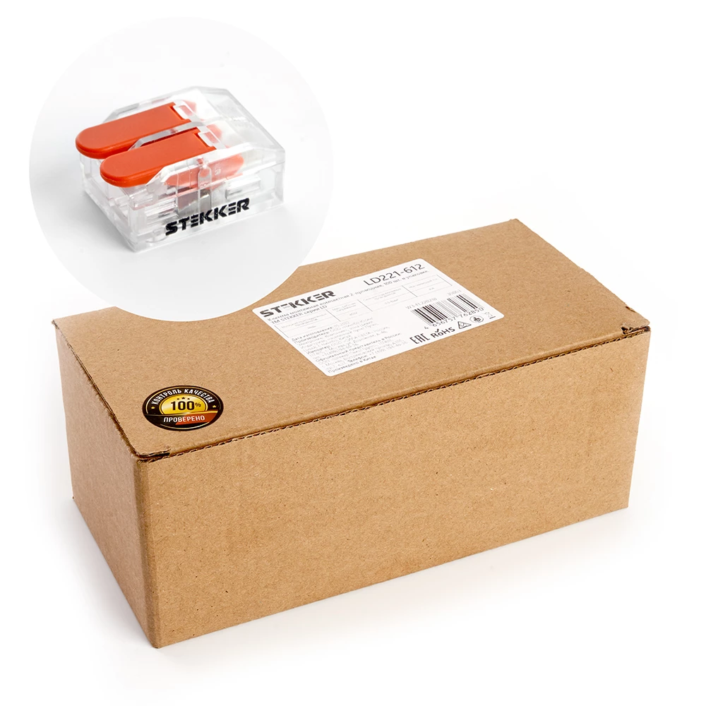 Универсальная компактная клемма 2-проводная STEKKER, LD221-612 (39863) - Viokon.com