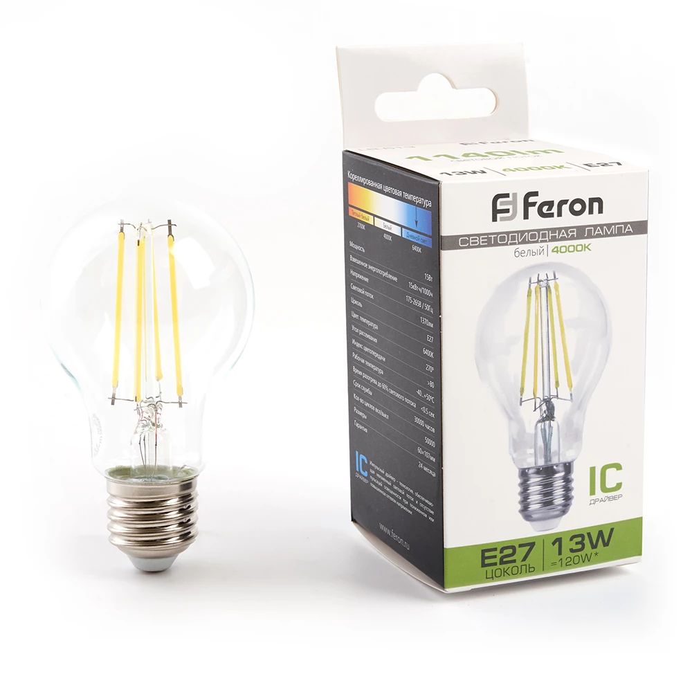 Лампа светодиодная Feron LB-613 Шар E27 13W 175-265V 4000K (38240) - Viokon.com