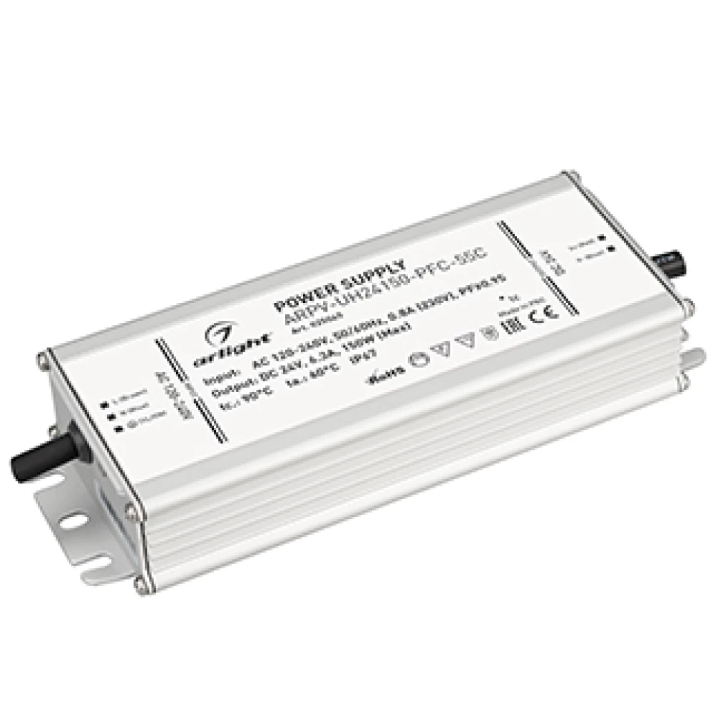 Блок питания ARPV-UH24150-PFC-55C (24V, 6.3A, 150W) (Arlight, IP67 Металл, 5 лет) 025045 - Viokon.com