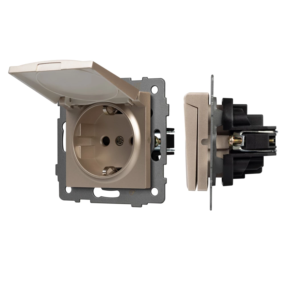 Механизм розетки влагозащищённый SCT-MCP-PL-GD-V (250V, 16A) (Arlight, -) 049837 - Viokon.com