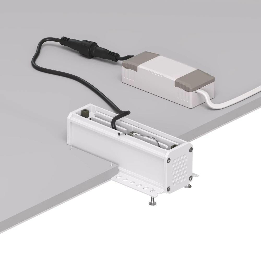 DK2531-WB Встраиваемый светильник SPACE со светодиодом под шпатлевку L126mm 220V 10W 38 4000К IP20 белыйчерный алюминий - Viokon.com