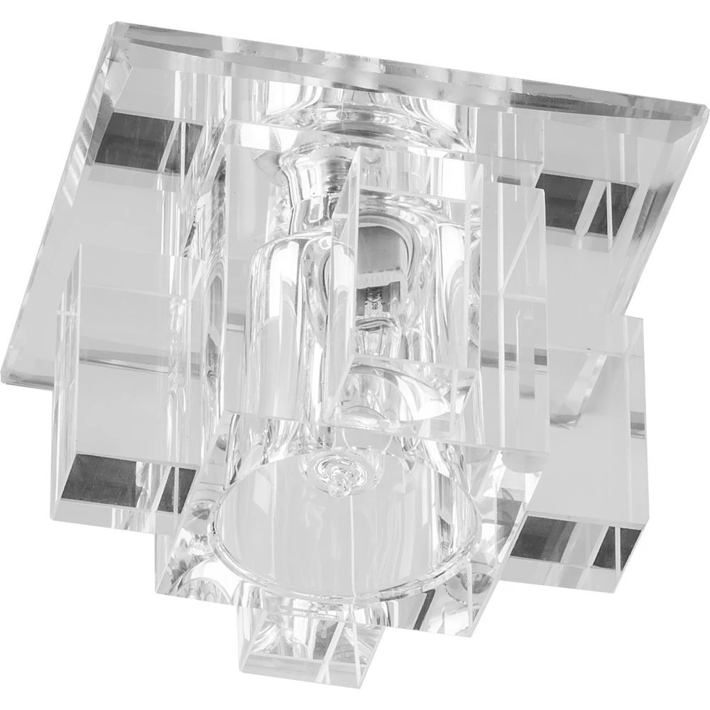 Светильник встраиваемый с разноцветной LED подсветкой Feron 1525 JCD9 прозрачный (27796) - Viokon.com