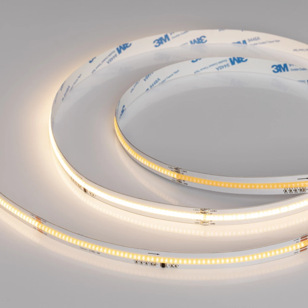 Лента SPI-COB-X378-12mm 24V Warm3000-PX63-BPT (7 W/m, IP20, 5m) (Arlight, бегущий огонь) 041736 - Viokon.com