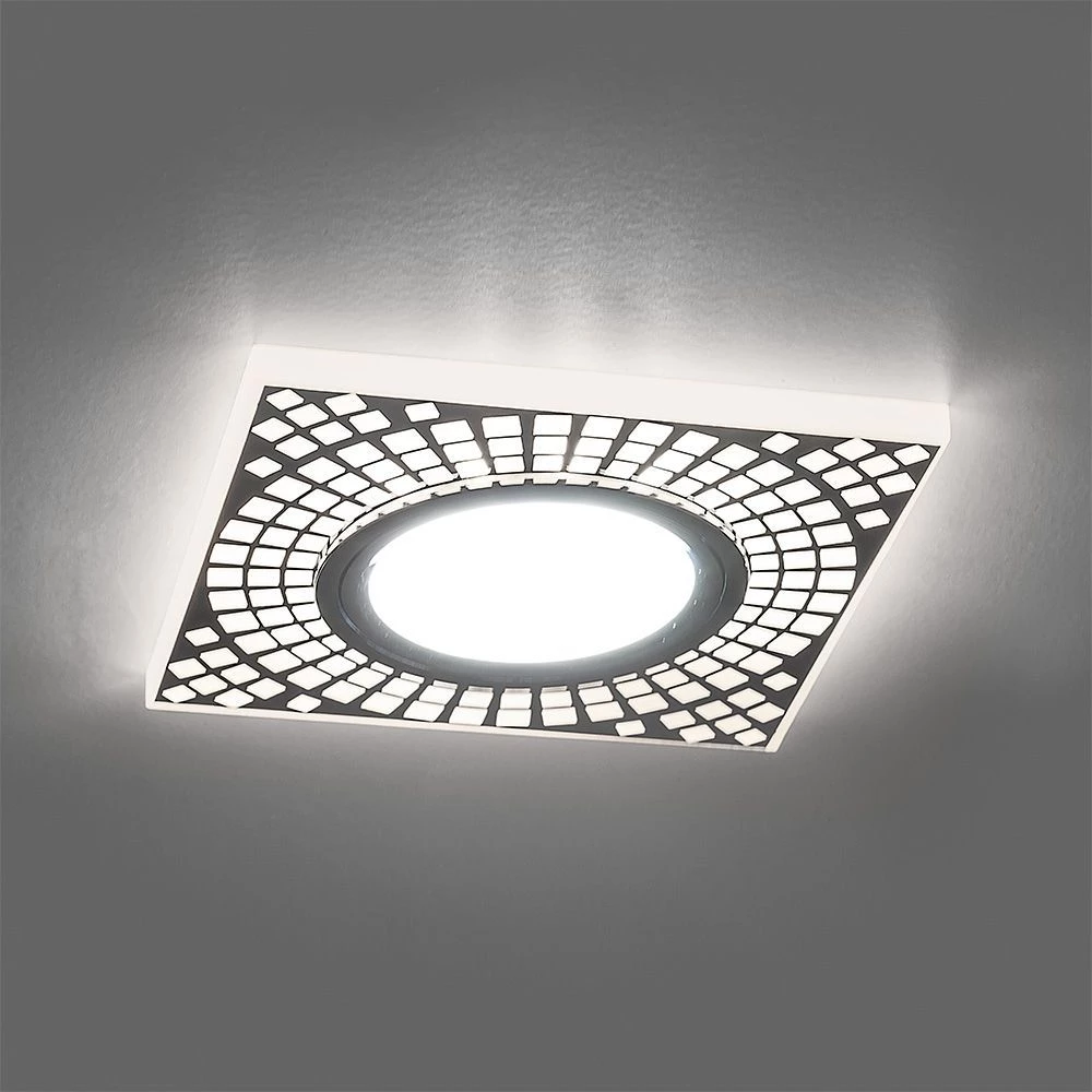 Светильник встраиваемый с белой LED подсветкой Feron CD952 потолочный MR16 G5.3 белый матовый, хром (32538) - Viokon.com