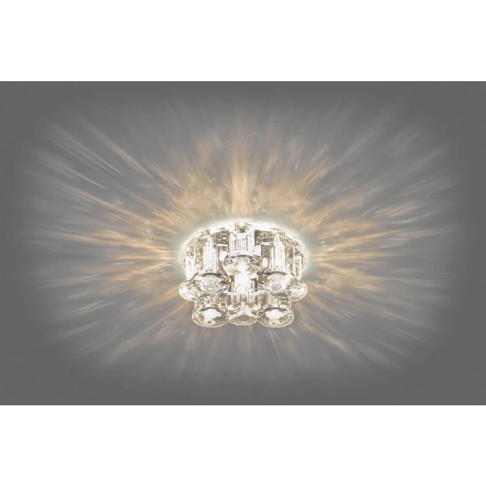 Светильник встраиваемый с разноцветной LED подсветкой Feron 1527 JCD9 прозрачный (27971) - Viokon.com