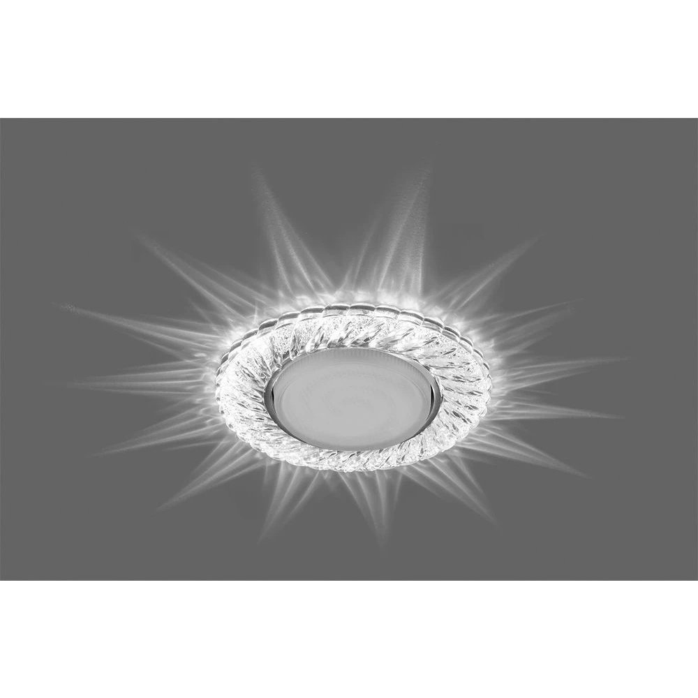 Светильник встраиваемый с белой LED подсветкой Feron CD4021 потолочный GX53 без лампы прозрачный (29474) - Viokon.com