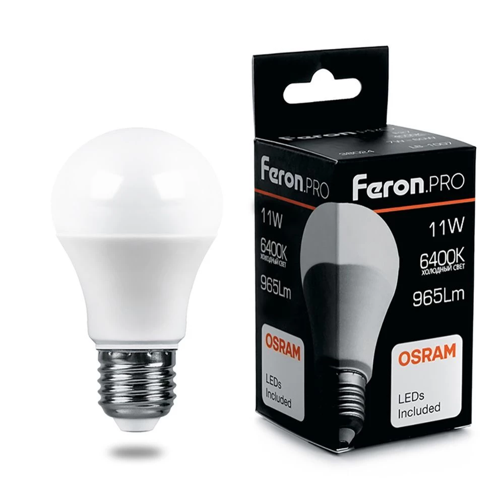 Лампа светодиодная Feron.PRO LB-1011 Шар E27 11W 175-265V 6400K (38031) - Viokon.com