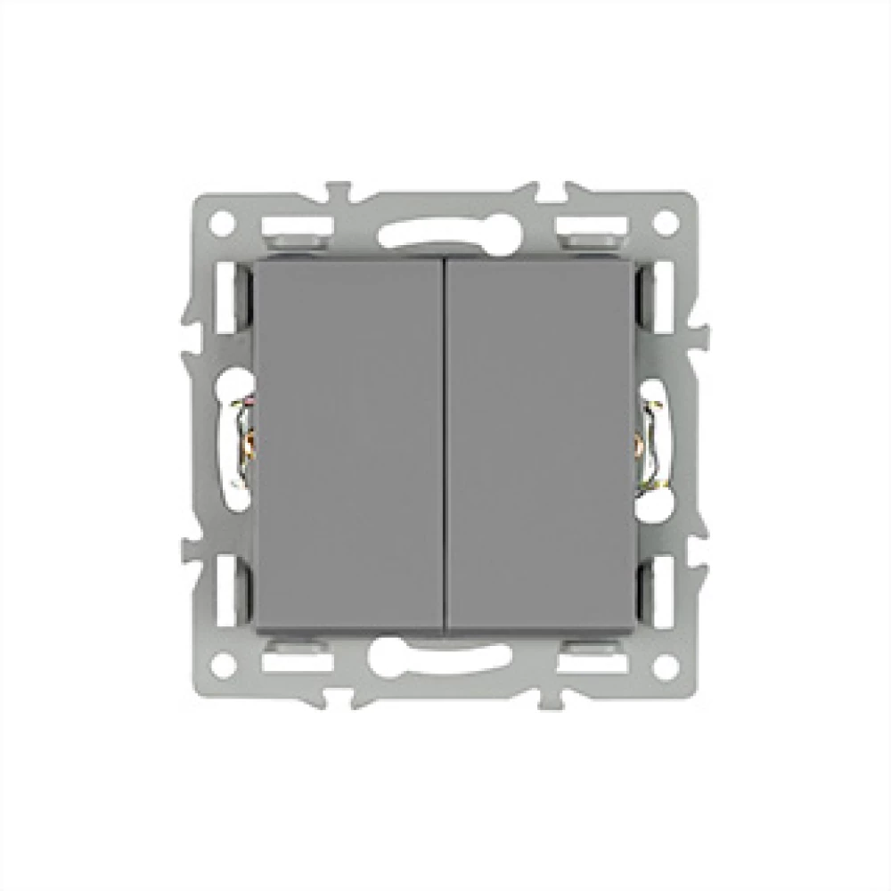 Механизм выключателя двухклавишный непроходной SWT-MK02-PL-GR (250V, 16A) (Arlight, -) 043726 - Viokon.com