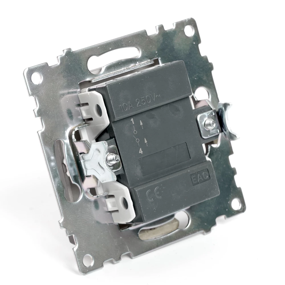 Переключатель 1-клавишный (механизм), STEKKER GLS10-7105-04, 250V, 10А, серия Катрин, шоколад (49018) - Viokon.com