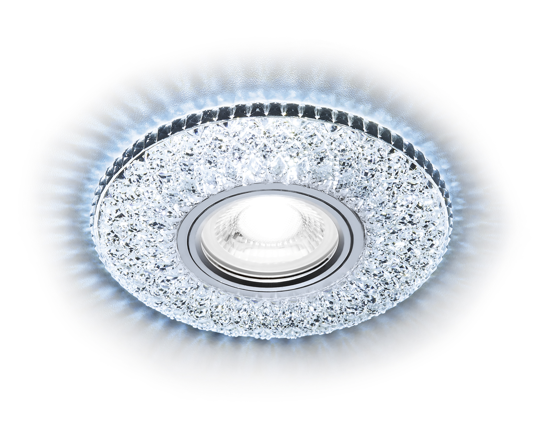Встраиваемый точечный светильник MR16 с LED подсветкой S333 CH/CLD хром/прозрачный хрусталь/MR16+3W(LED COLD) - Viokon.com