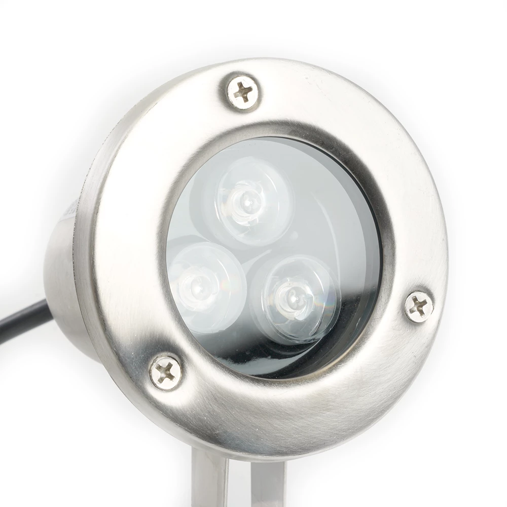 Светодиодный прожектор подводный Feron LL-822, 3W, AC/DC24V, низковольтный, 6400K, металлик, 80*80*130mm, IP68 (48455) - Viokon.com