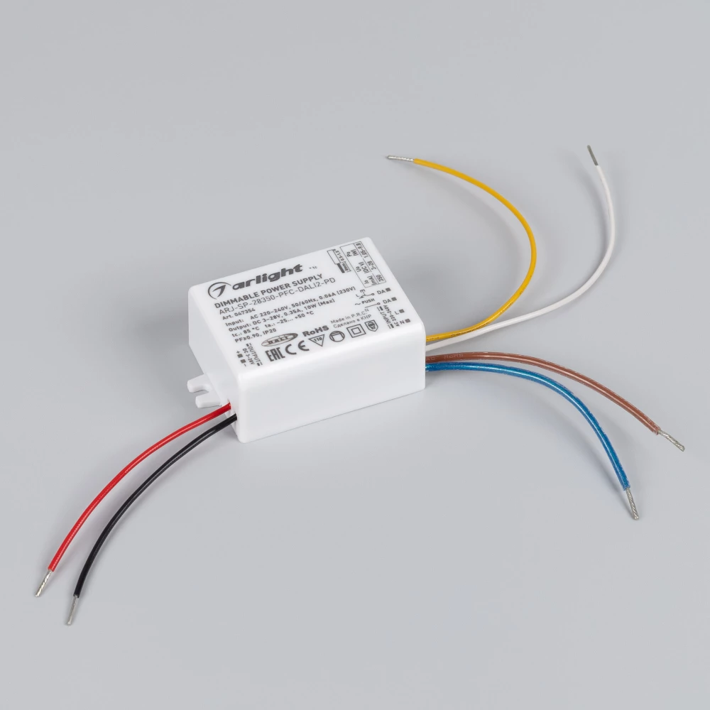 Блок питания ARJ-SP-28350-PFC-DALI2-PD (10W, 3-28V, 350mA) (Arlight, IP20 Пластик, 5 лет) 047354 - Viokon.com